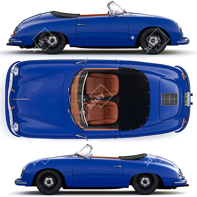 1956 Porsche Speedster 3D Model 3D model image 3