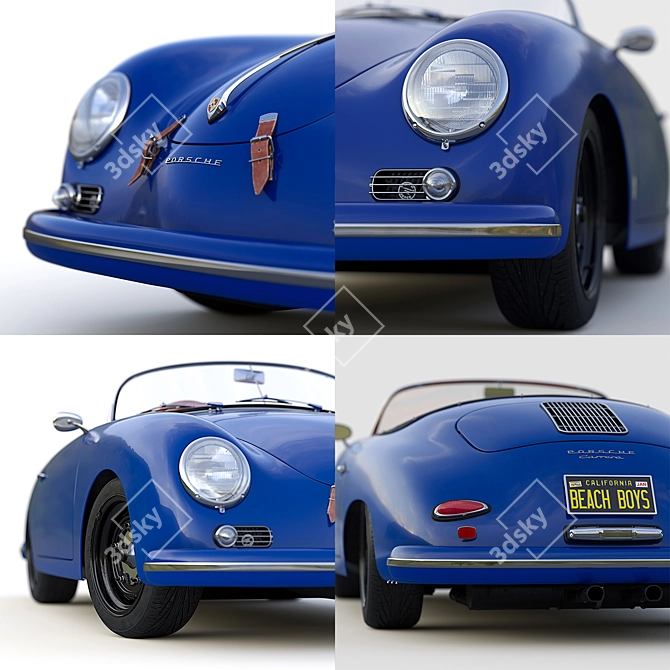 1956 Porsche Speedster 3D Model 3D model image 5