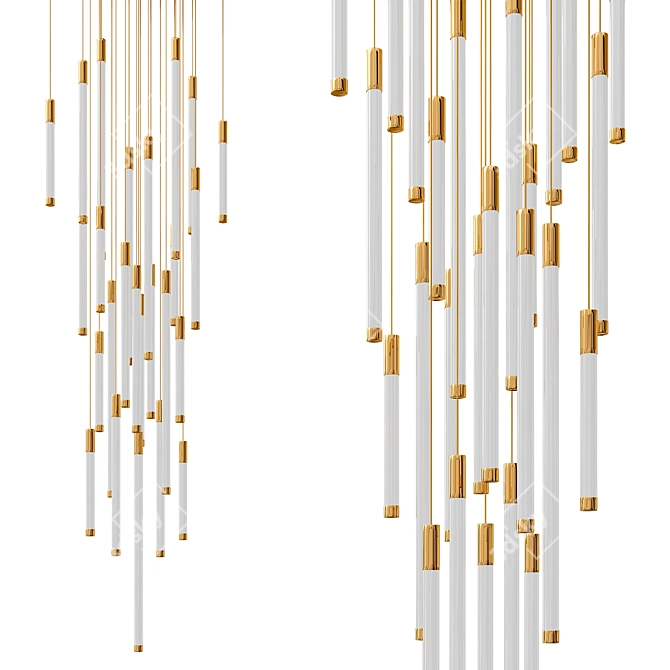 Ethereal Light Flux Chandelier 3D model image 1