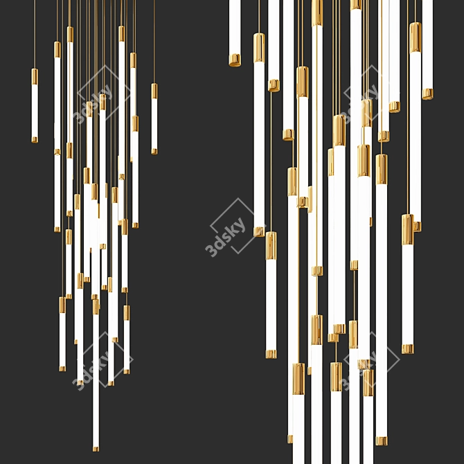 Ethereal Light Flux Chandelier 3D model image 2