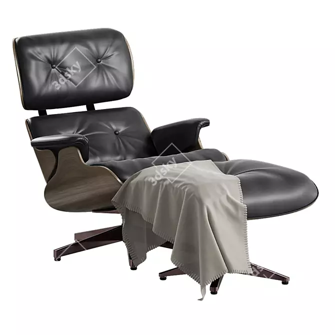 Comfortably Stylish Eames Lounge Armchair 3D model image 1