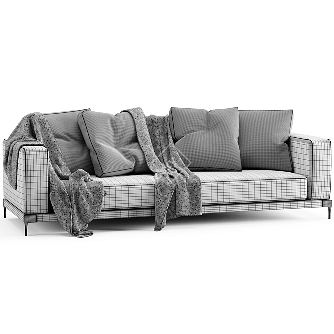 Modern Flexform Romeo Compact Sofa 3D model image 6