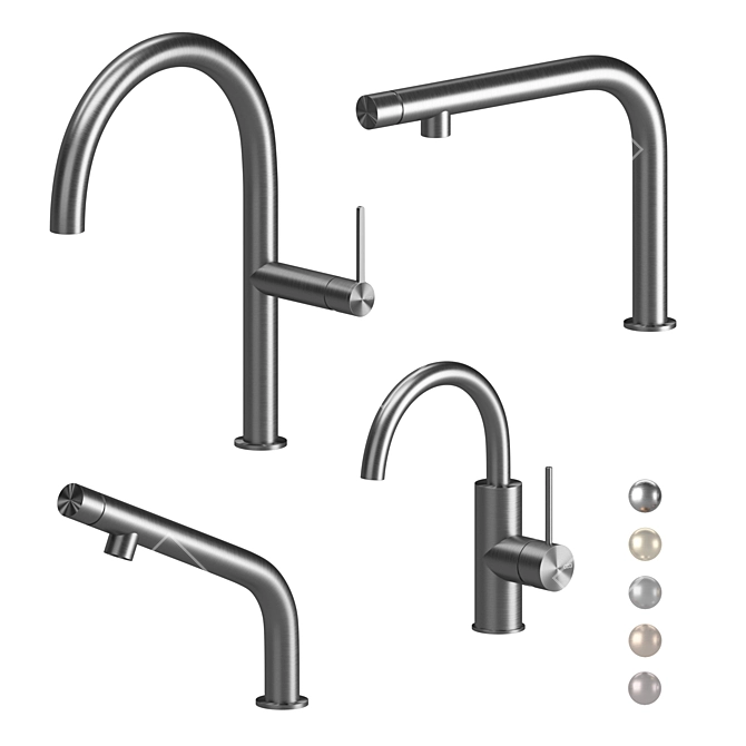 Modern Kitchen Faucets Set 02 3D model image 2