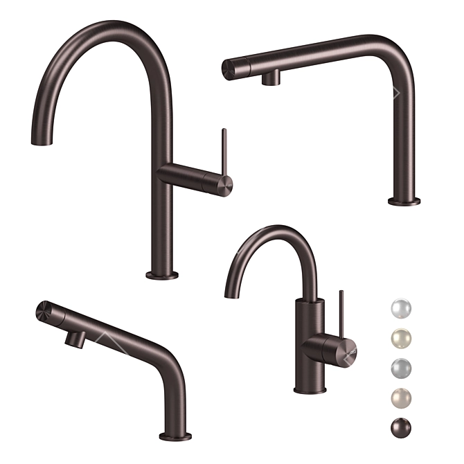 Modern Kitchen Faucets Set 02 3D model image 5