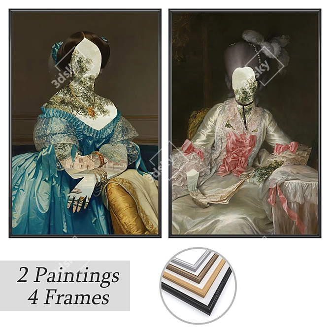 Wall Art Set with Multiple Frames 3D model image 1