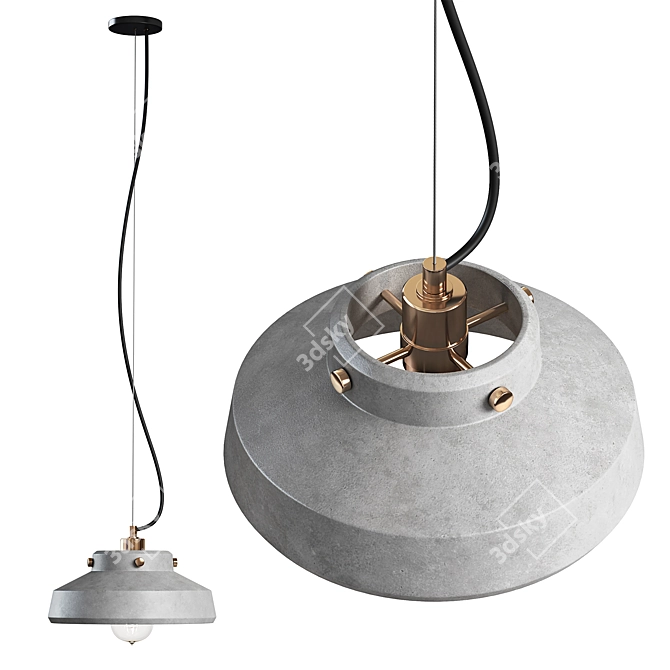 Industrial Concrete Pendant Lamps - ZIEL 3D model image 2