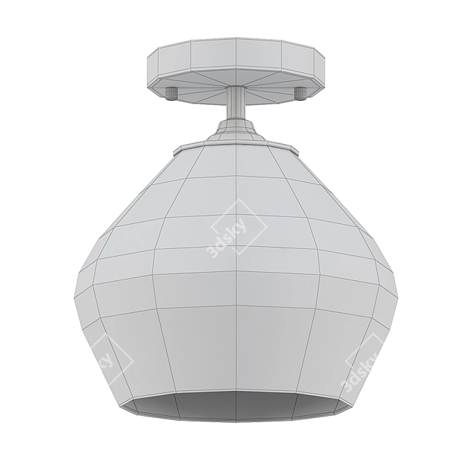 Glass Shade Ceiling Light Fixture 3D model image 2