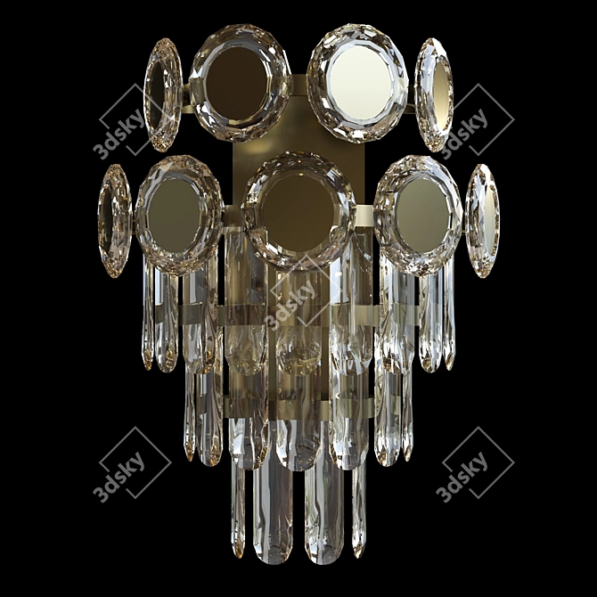 Modern Metal Chandelier Fixture 3D model image 2