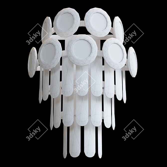 Modern Metal Chandelier Fixture 3D model image 4