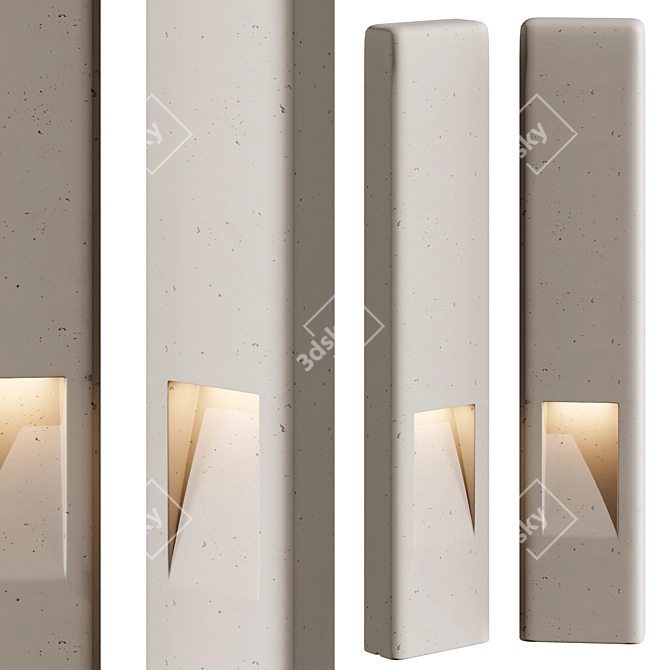 Softshapes Garden Pillar with Lighting 3D model image 1