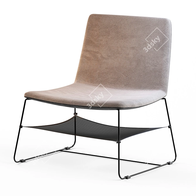 Petra Sled Base Armchair: Modern Elegance 3D model image 1