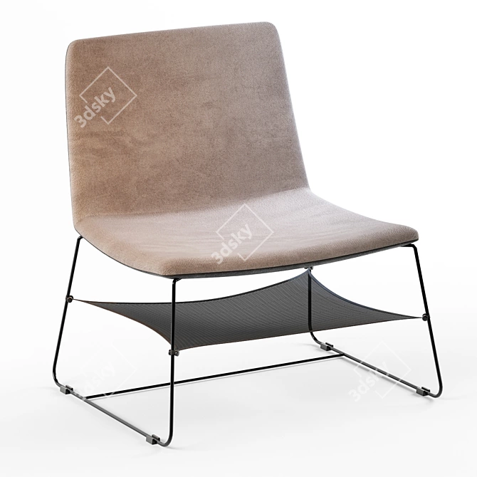 Petra Sled Base Armchair: Modern Elegance 3D model image 2