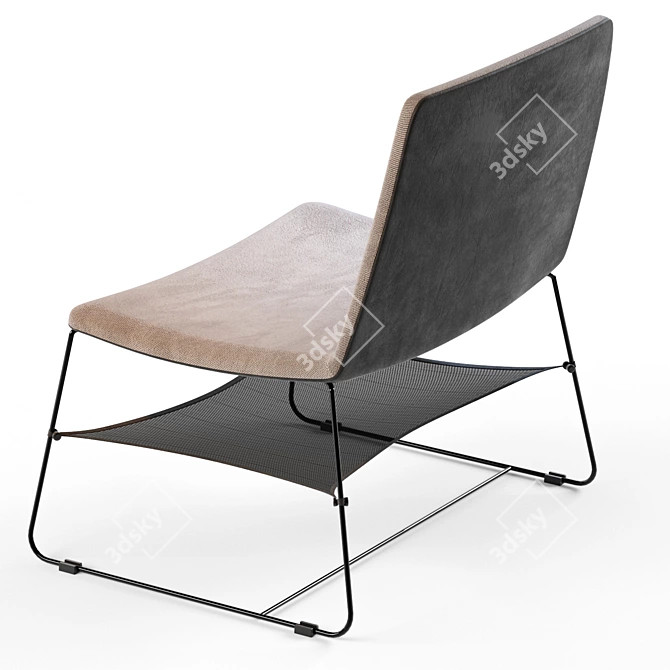 Petra Sled Base Armchair: Modern Elegance 3D model image 3