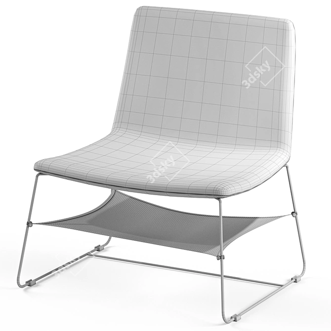 Petra Sled Base Armchair: Modern Elegance 3D model image 5