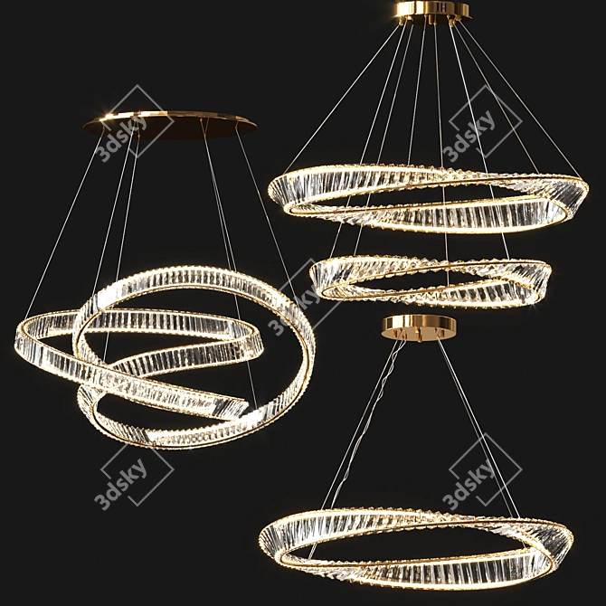 Spiral Crystal Chandelier Collection 3D model image 1