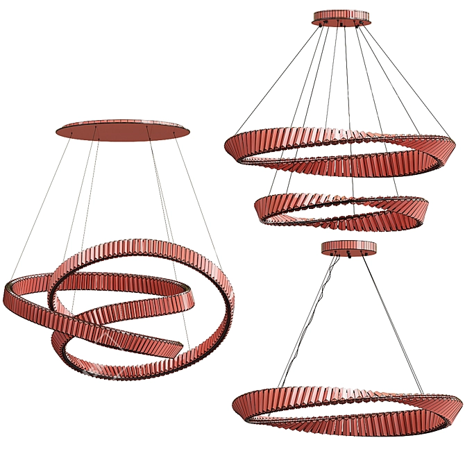 Spiral Crystal Chandelier Collection 3D model image 2