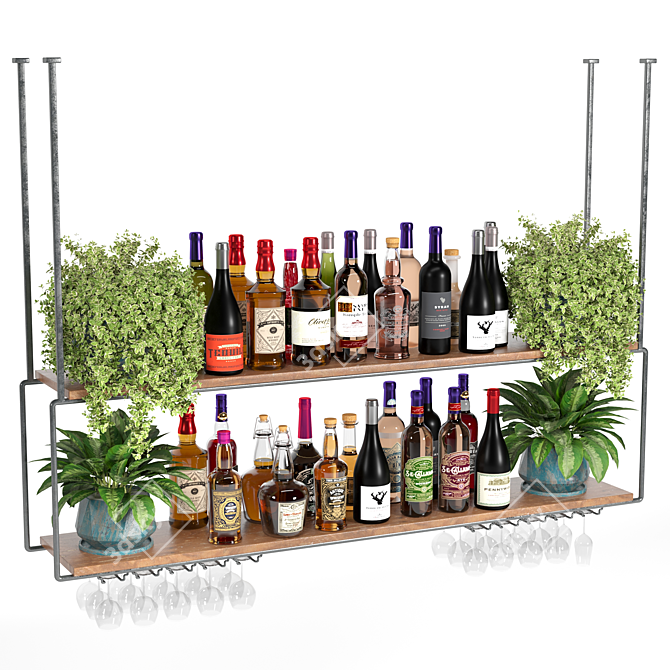 Multi-Plant Hanging Bar Fixture 3D model image 4