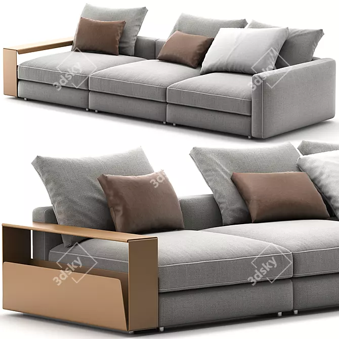 Modern Flexform Harper 3-Seat Sofa 3D model image 1