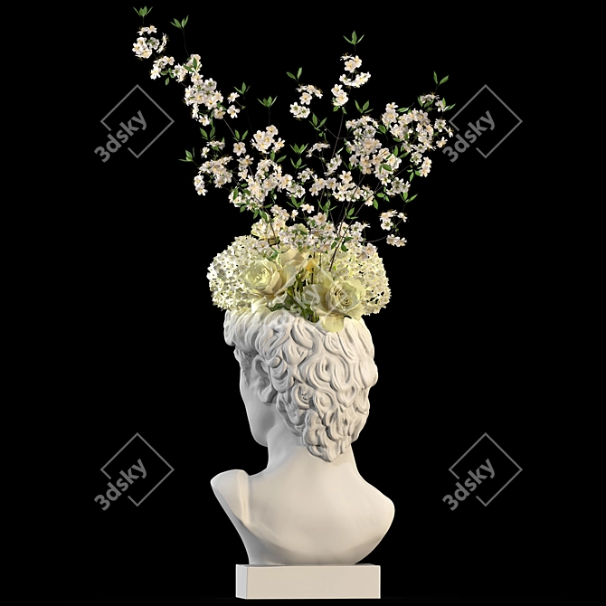 Hand-Painted Face Vase Decoration 3D model image 3