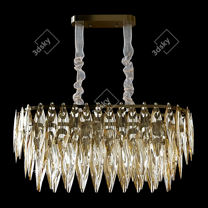 Elegant Crystal Chandelier Lighting 3D model image 1