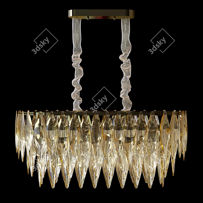 Elegant Crystal Chandelier Lighting 3D model image 3