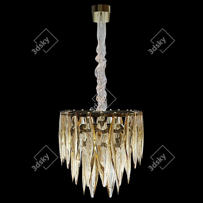 Elegant Crystal Chandelier Lighting 3D model image 4