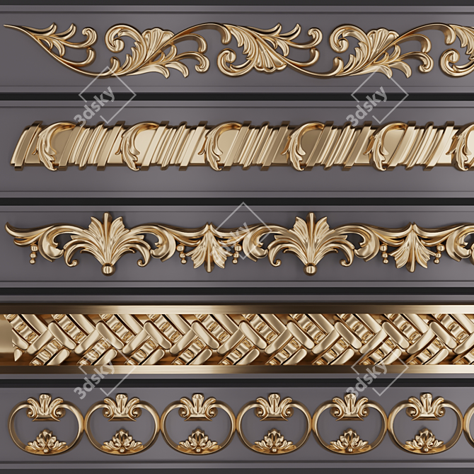  3D Trim Ornaments Pack 3D model image 1