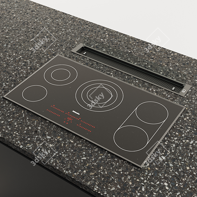 Terrazzo Kitchen Set Miele Elica 3D model image 4