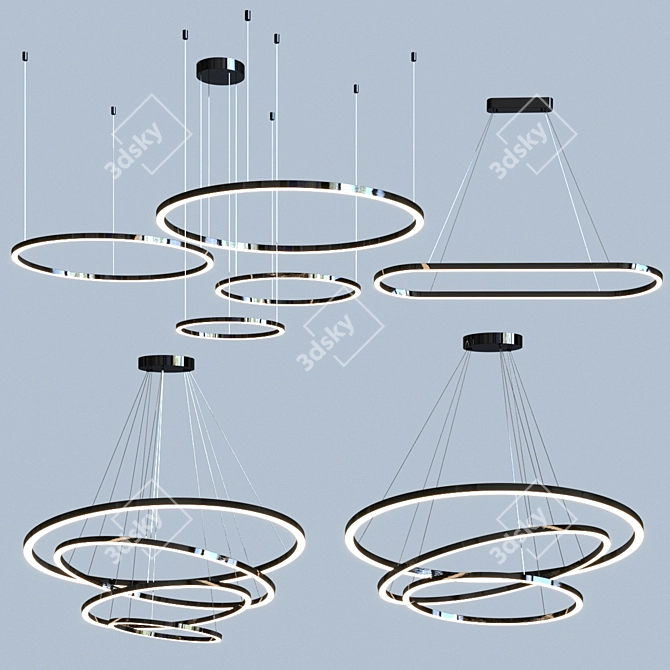 Sleek Cruise Collection Pendant Lamps 3D model image 2