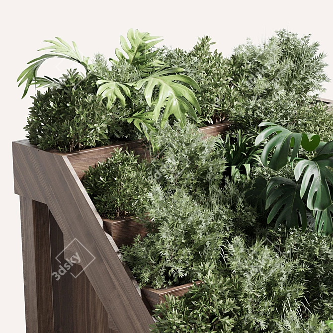 105 Stairs Wooden Plant Collection 3D model image 4