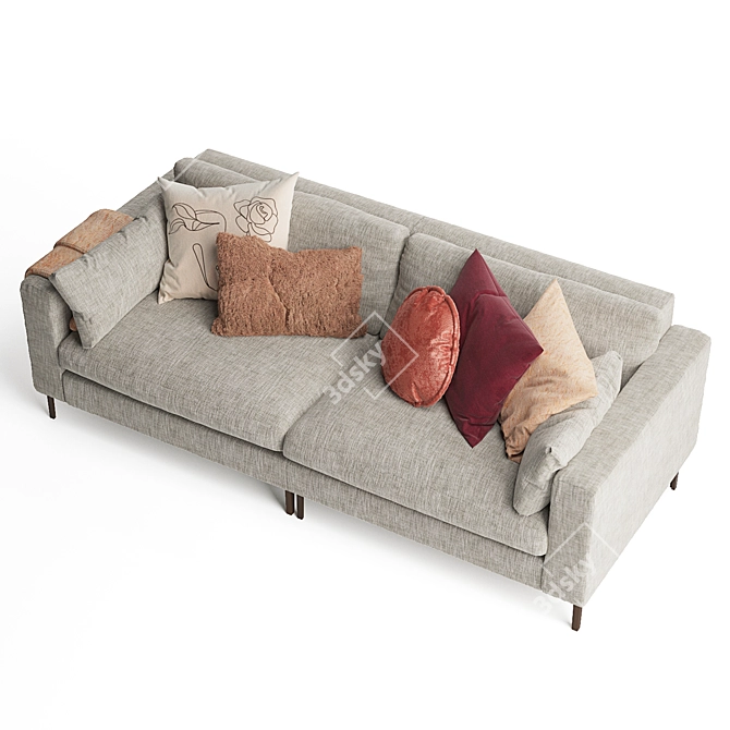 Contemporary Zuiver Summer 3-Seater Sofa 3D model image 3