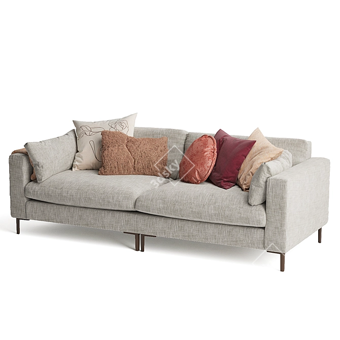 Contemporary Zuiver Summer 3-Seater Sofa 3D model image 6