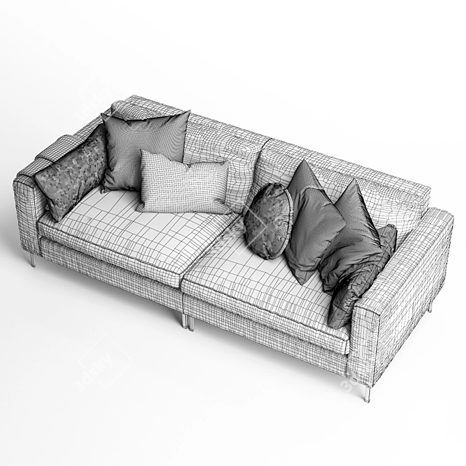 Contemporary Zuiver Summer 3-Seater Sofa 3D model image 7