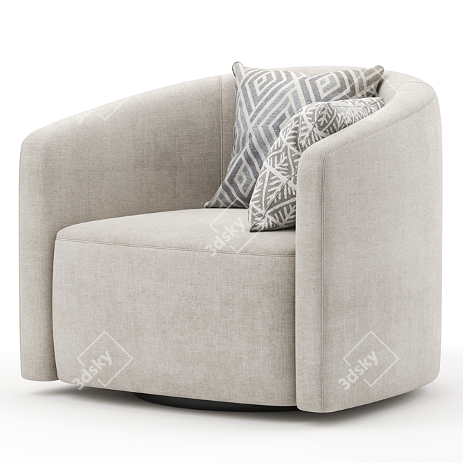 Modern Swivel Armchair Mila 3D model image 3