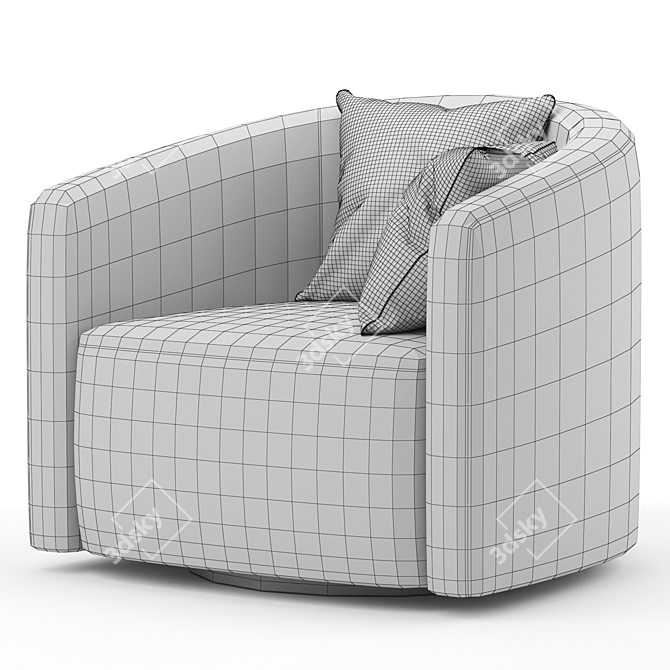 Modern Swivel Armchair Mila 3D model image 4