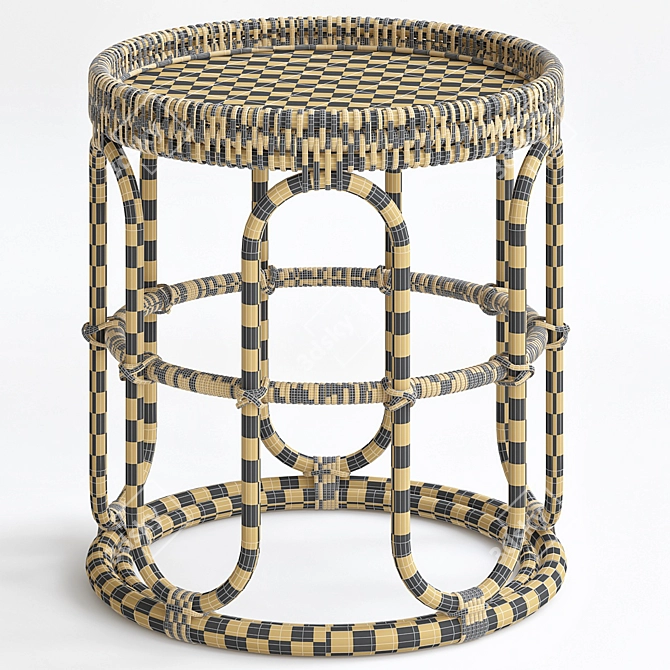 Aloki Rattan Bamboo Side Table 3D model image 3