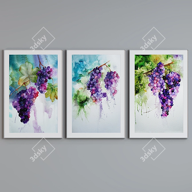 Grape Cluster Picture Frame Set 3D model image 5