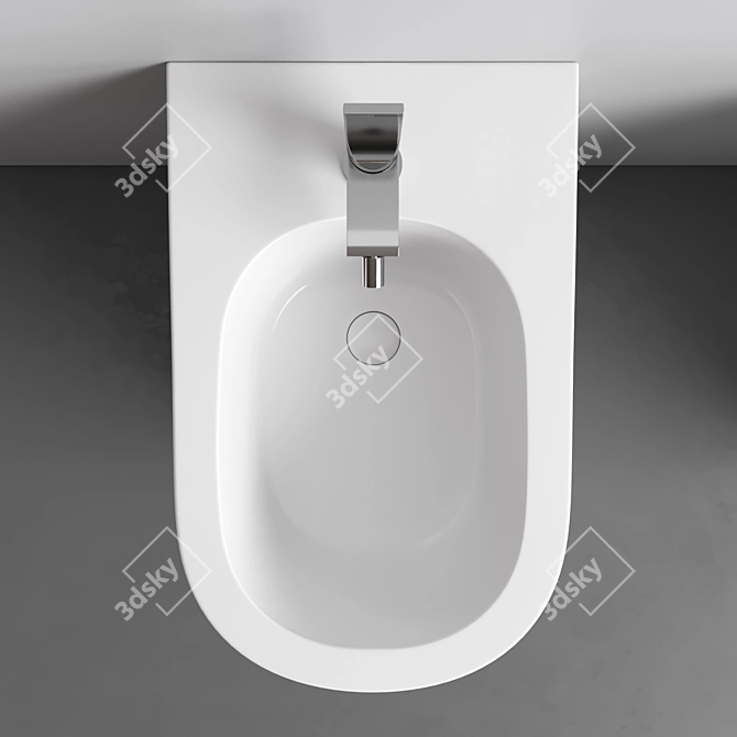 Italian Floor Bidet/Toilet Set 3D model image 6