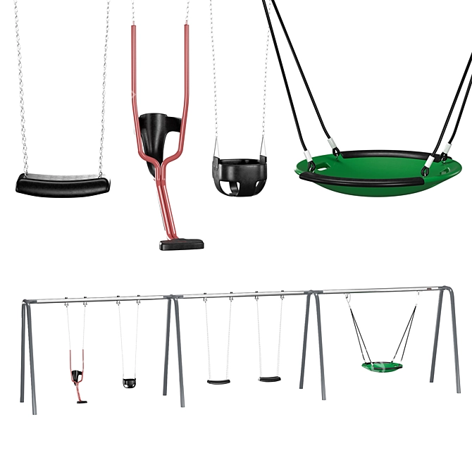 Anthracite Portal Swing Set 3D model image 1