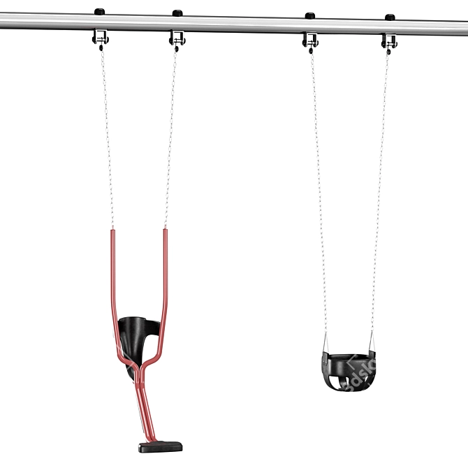 Anthracite Portal Swing Set 3D model image 3