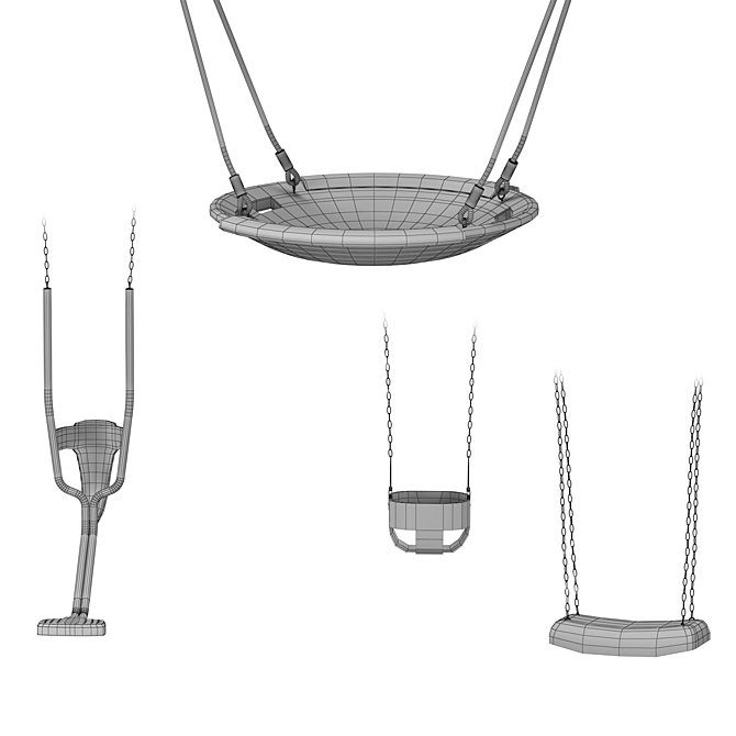 Anthracite Portal Swing Set 3D model image 5