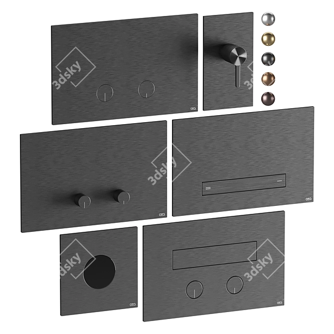 CEA Flush Buttons Set Kit 3D model image 1