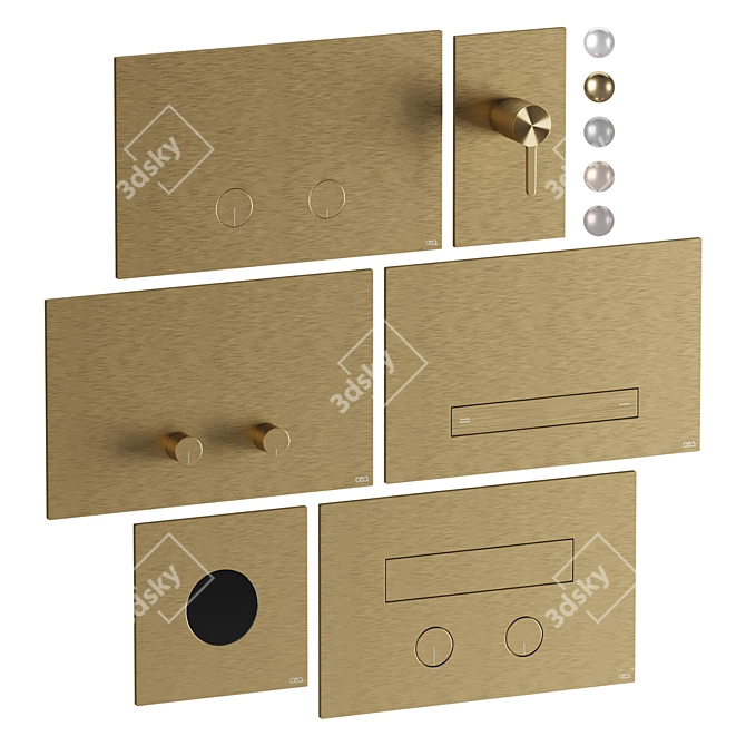 CEA Flush Buttons Set Kit 3D model image 3