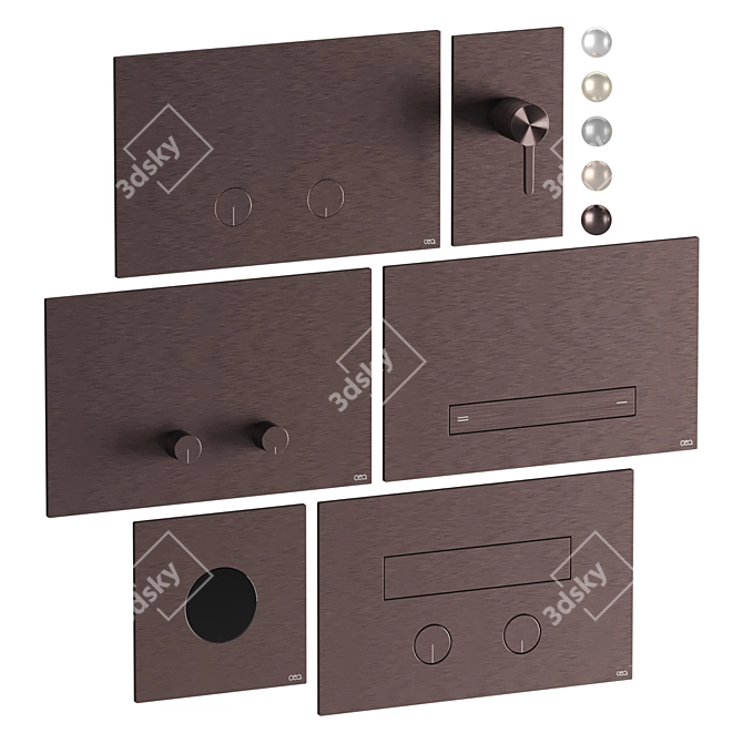 CEA Flush Buttons Set Kit 3D model image 5