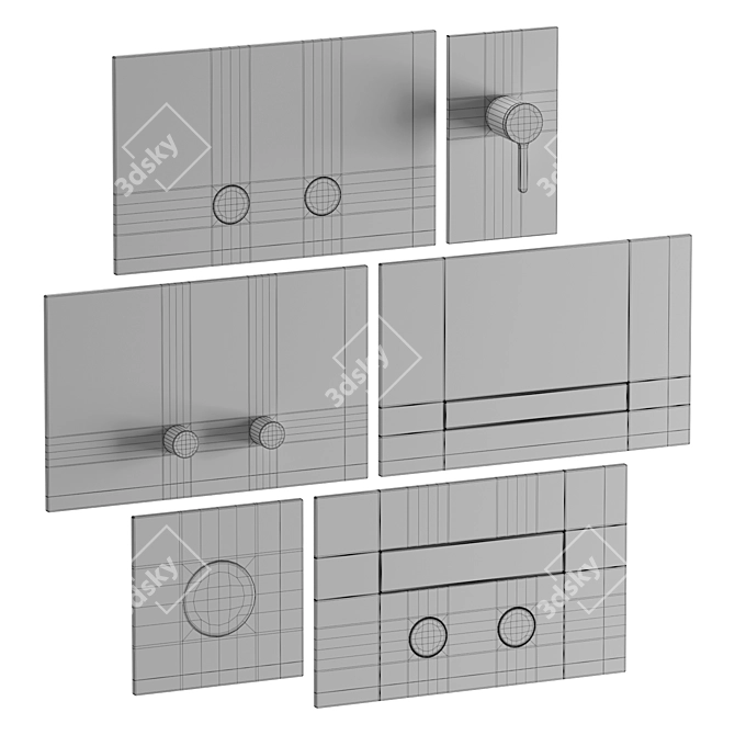 CEA Flush Buttons Set Kit 3D model image 6