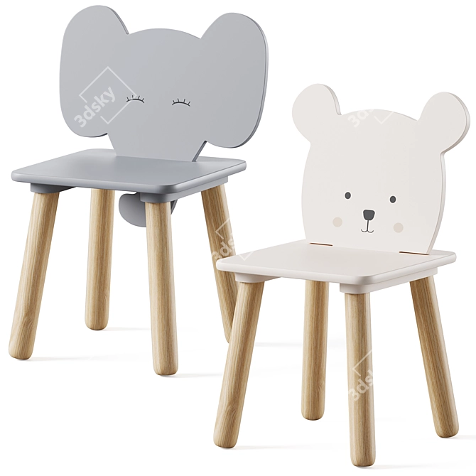 Jabadabado Kids Table & Chairs 3D model image 2