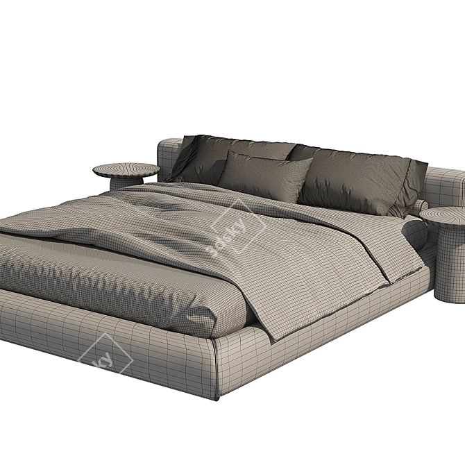 Modern Flexform Groundpiece Bed 3D model image 4