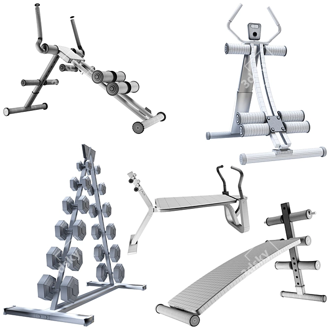  3D Gym Equipment Model [562K] 3D model image 5