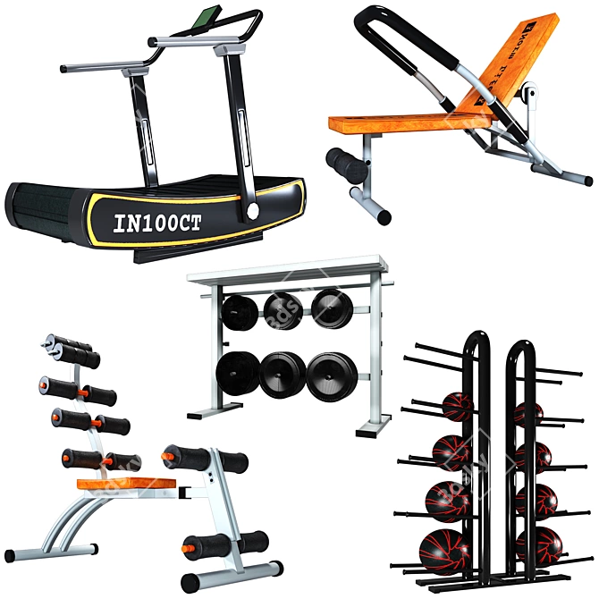 Realistic 3D Gym Equipment Model 3D model image 1