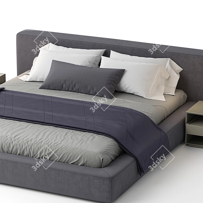  RH Cloud Platform Bed: Modern Design 3D model image 2